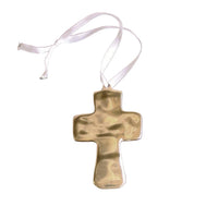 Giftables Sierra Modern Athens Cross Ornament (Shiny Gold) | Bone & Brass