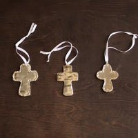 Giftables Sierra Modern Princess Cross Ornament (Shiny Gold) - Detail View | Bone & Brass