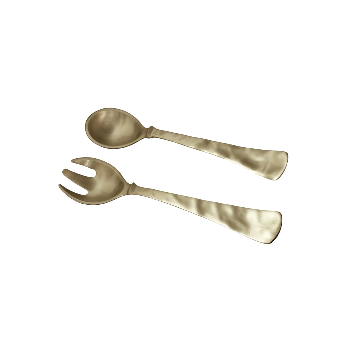 Sierra Modern Large Salad Servers (Brushed Gold) | Bone & Brass