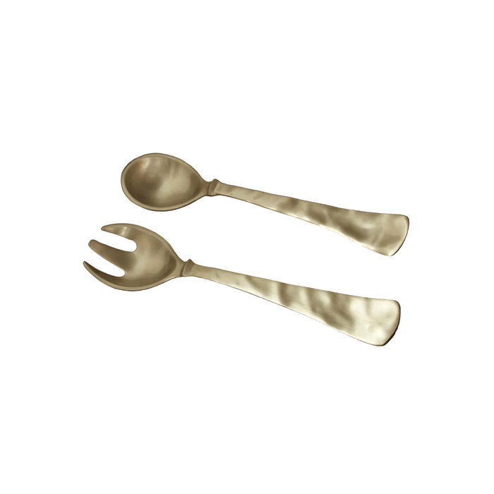 Sierra Modern Large Salad Servers (Brushed Gold) | Bone & Brass