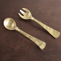 Sierra Modern Large Salad Servers (Brushed Gold) - Set Detail | Bone & Brass