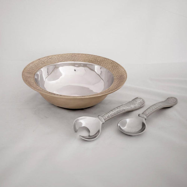 Sierra Modern Small Salad Servers (Shiny Gold) - Set Detail | Bone & Brass