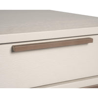 Rebel Cream & Champagne Gold Desk - Desk Side View | Bone & Brass