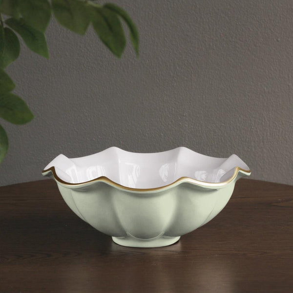 Encanto Devon Medium Bowl (Pistachio White) - Bowl Detail | Bone & Brass