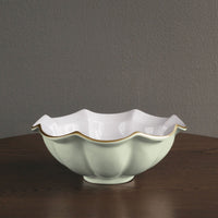 Encanto Devon Medium Bowl (Pistachio White) - Bowl Top View | Bone & Brass