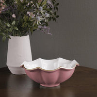 Encanto Devon Medium Bowl (Pink White) - Bowl Detail | Bone & Brass