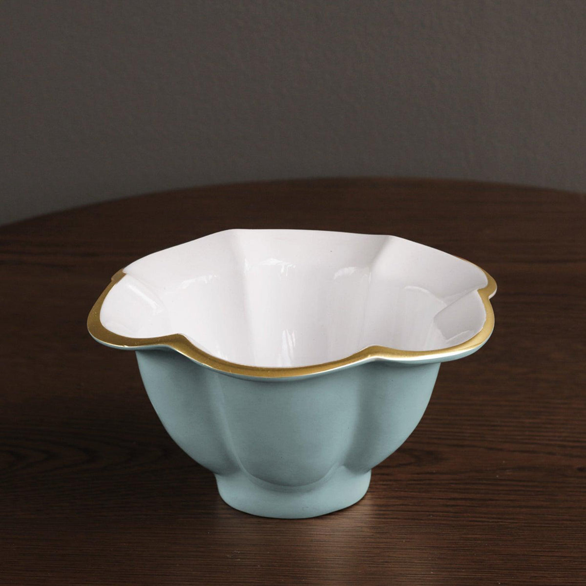 Encanto Devon Small Bowl (Turquoise White) - Bowl Detail | Bone & Brass