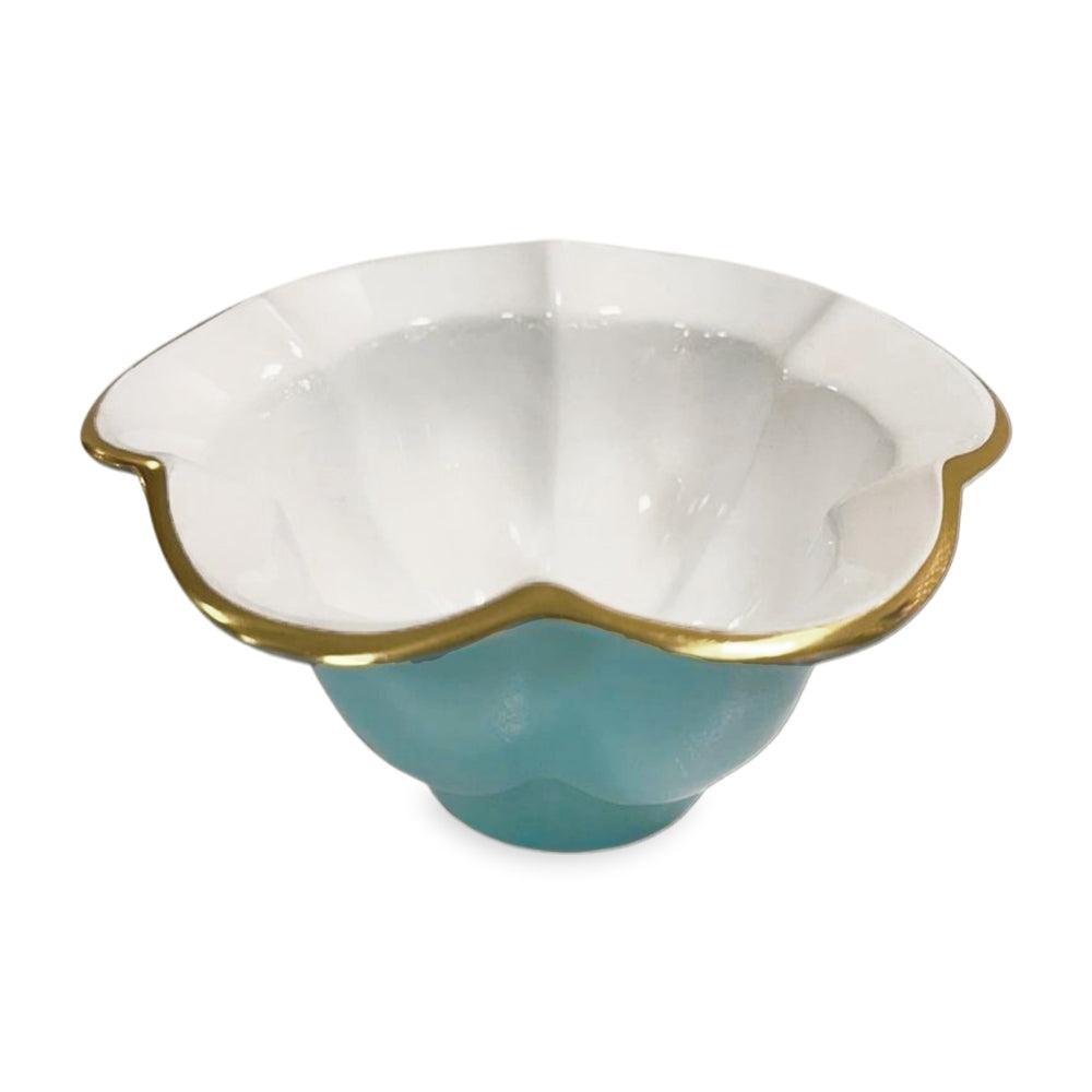 Encanto Devon Small Bowl (Turquoise White) | Bone & Brass