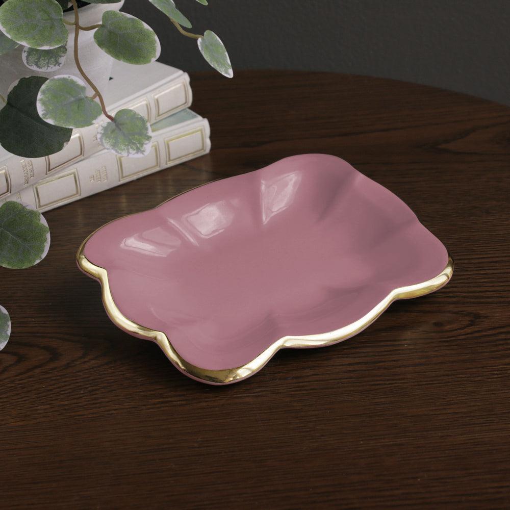 Encanto Devon Small Tray (Pink) - Tray Top View | Bone & Brass