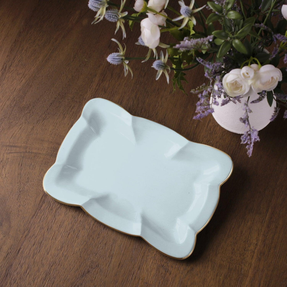 Encanto Devon Medium Tray (Sky Blue) - Tray Top View | Bone & Brass