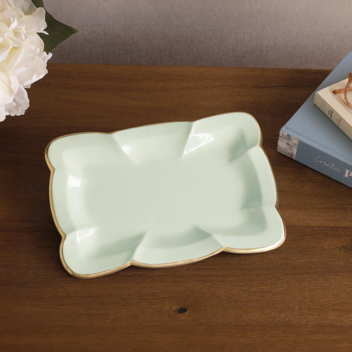 Encanto Devon Medium Tray (Pistachio) - Tray Top View | Bone & Brass