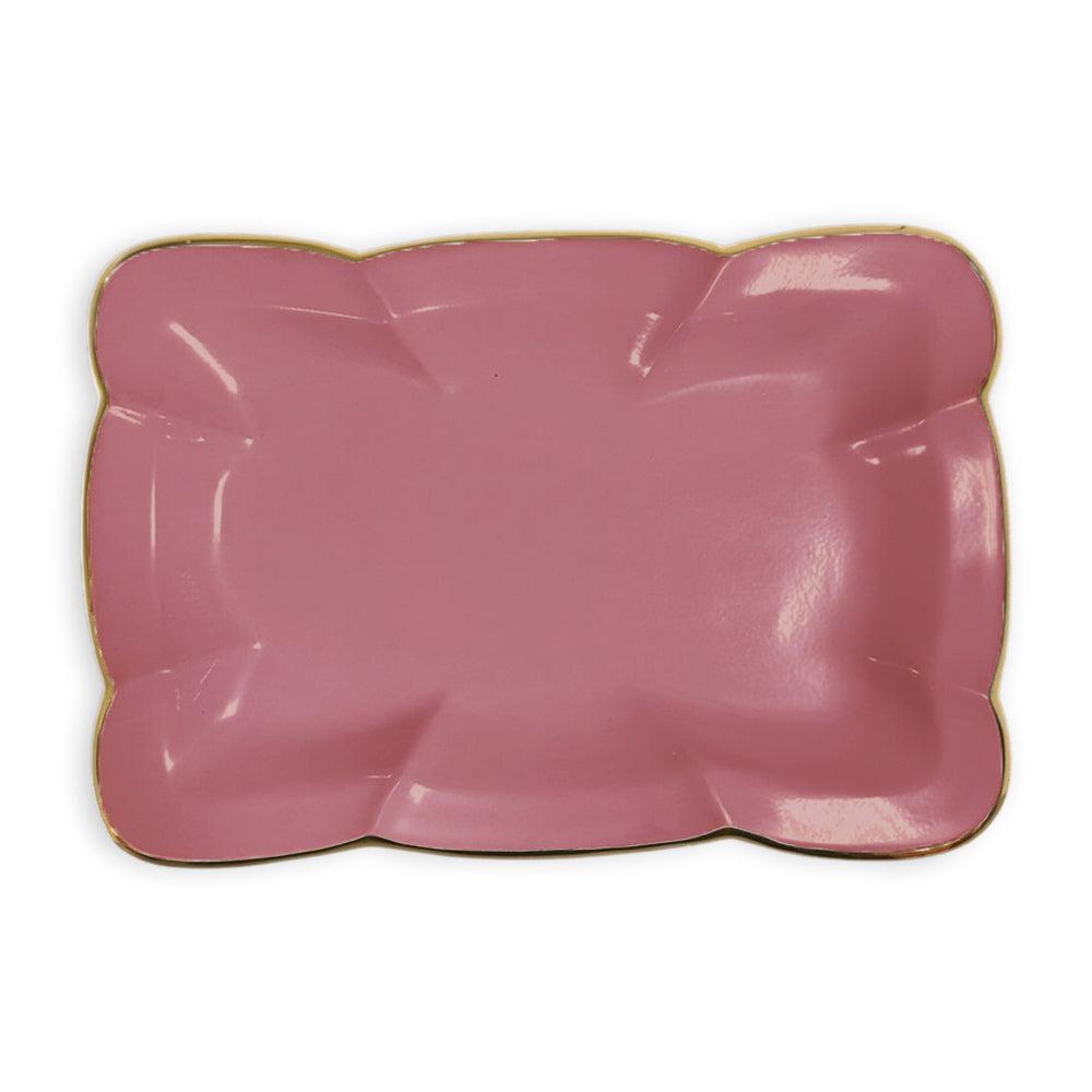 Encanto Devon Medium Tray (Pink) - Tray Side View | Bone & Brass