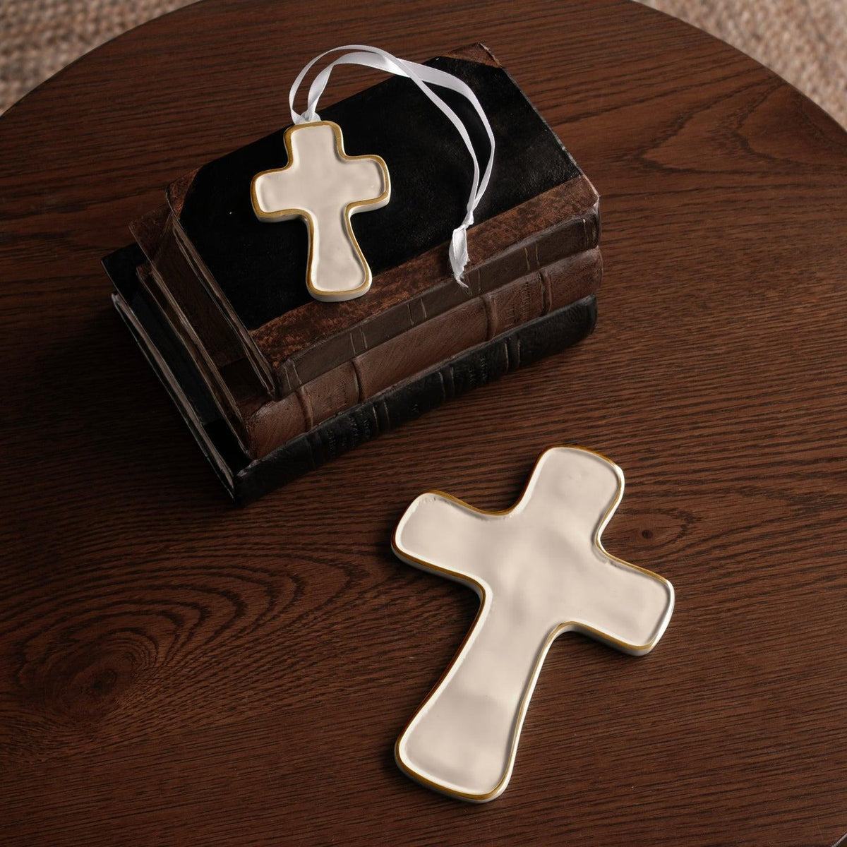 Encanto Athens Cross (Cream) - Close Up | Bone & Brass