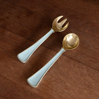Encanto Soho Salad Servers (Sky Blue) - Set Detail | Bone & Brass