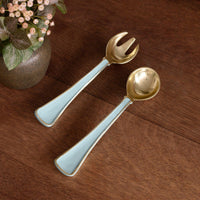 Encanto Soho Salad Servers (Sky Blue) - Handle Detail | Bone & Brass