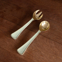 Encanto Soho Salad Servers (Pistachio) - Set Detail | Bone & Brass