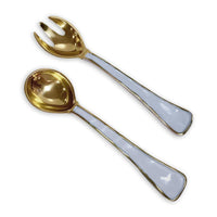 Encanto Soho Salad Servers (Periwinkle) | Bone & Brass