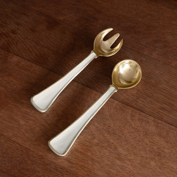 Encanto Soho Salad Servers (Cream) - Set Detail | Bone & Brass