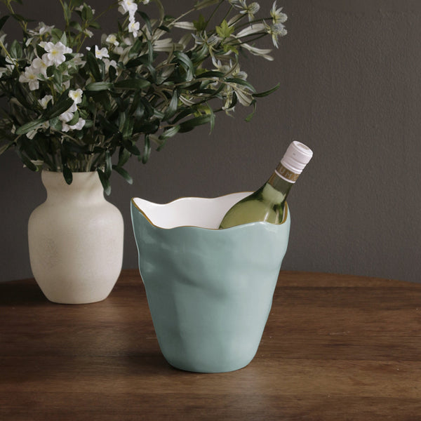 Soho Turquoise, Cream & Gold Ice Bucket - Ice Bucket Detail | Bone & Brass