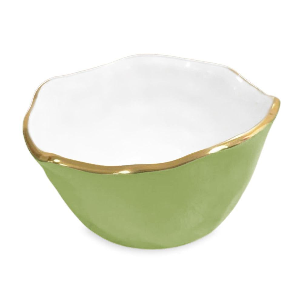 Encanto Osaka Small Bowl (Green White) - Bowl Side View | Bone & Brass