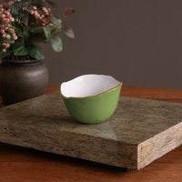 Encanto Osaka Small Bowl (Green White) - Bowl Top View | Bone & Brass