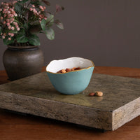 Encanto Osaka Small Bowl (Turquoise White) - Bowl Detail | Bone & Brass