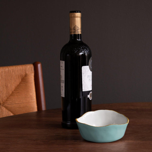 Turquoise, White & Gold Soho Wine Coaster