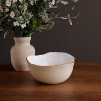 Encanto Osaka Large Bowl (Cream White) - Bowl Side View | Bone & Brass