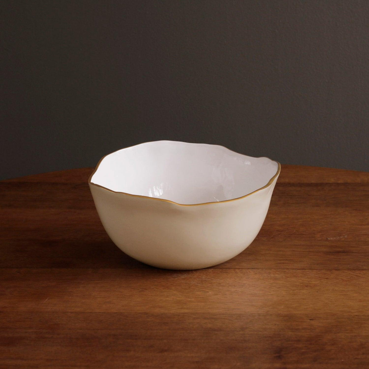 Encanto Osaka Large Bowl (Cream White) - Bowl Top View | Bone & Brass