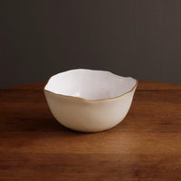 Encanto Osaka Large Bowl (Cream White) - Bowl Top View | Bone & Brass