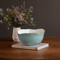 Encanto Osaka Large Bowl (Turquoise White) - Bowl Detail | Bone & Brass