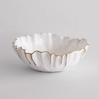Thanni Mystic Medium Round Bowl (White Gold) - Bowl Top View | Bone & Brass