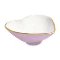 Lilac & White Deep Heart Small Bowl - Bowl Detail | Bone & Brass
