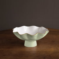 Encanto Carola Large Pedestal (Pistachio White) - Bowl Detail | Bone & Brass