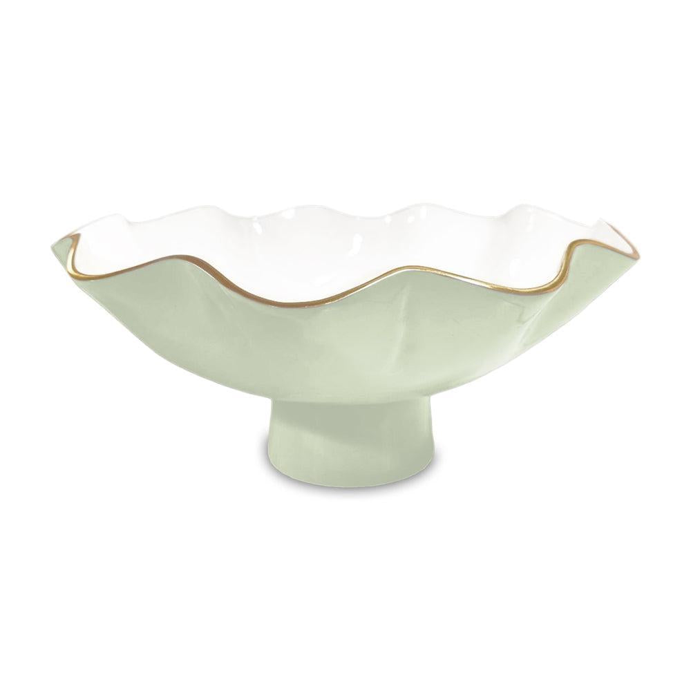 Encanto Carola Large Pedestal (Pistachio White) | Bone & Brass