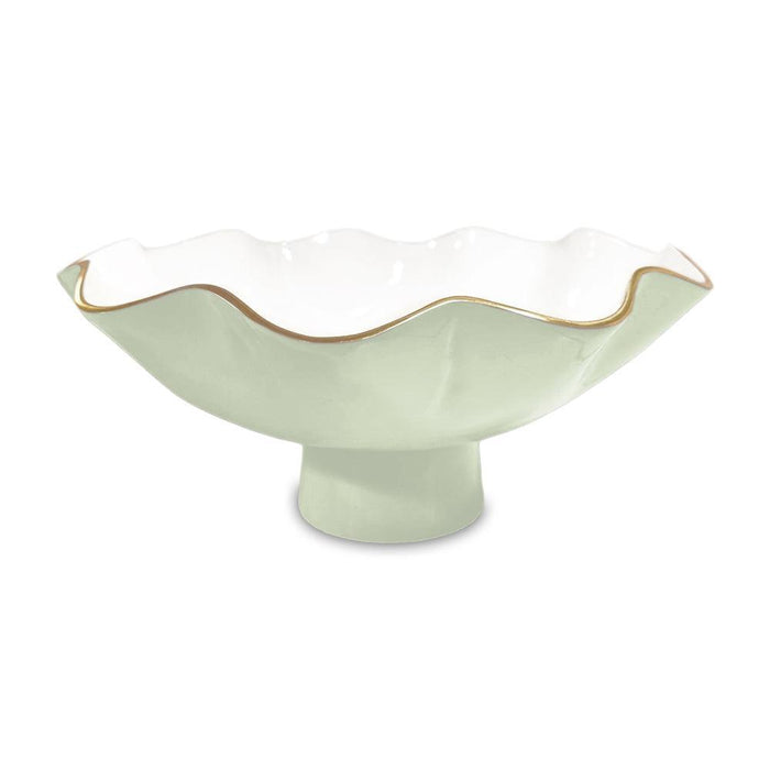 Encanto Carola Large Pedestal (Pistachio White) | Bone & Brass