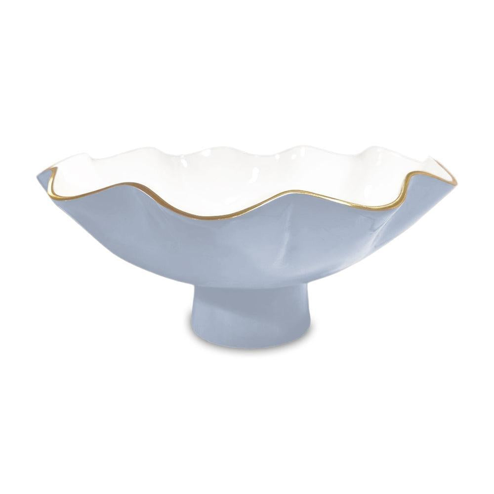 Encanto Carola Large Pedestal (Periwinkle White) | Bone & Brass