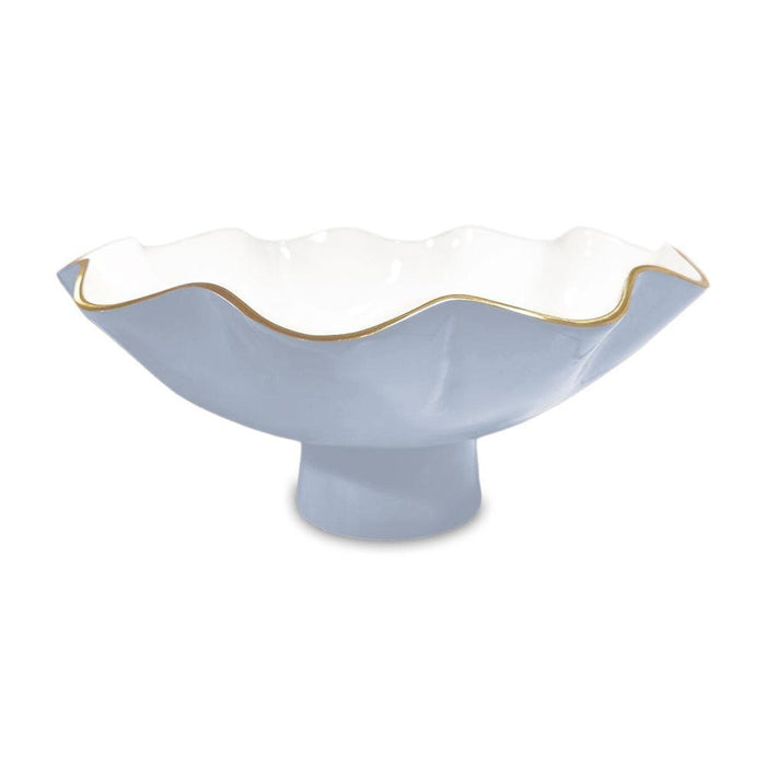 Encanto Carola Large Pedestal (Periwinkle White) | Bone & Brass