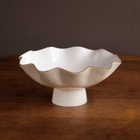Encanto Carola Large Pedestal (Cream White) - Bowl Top View | Bone & Brass