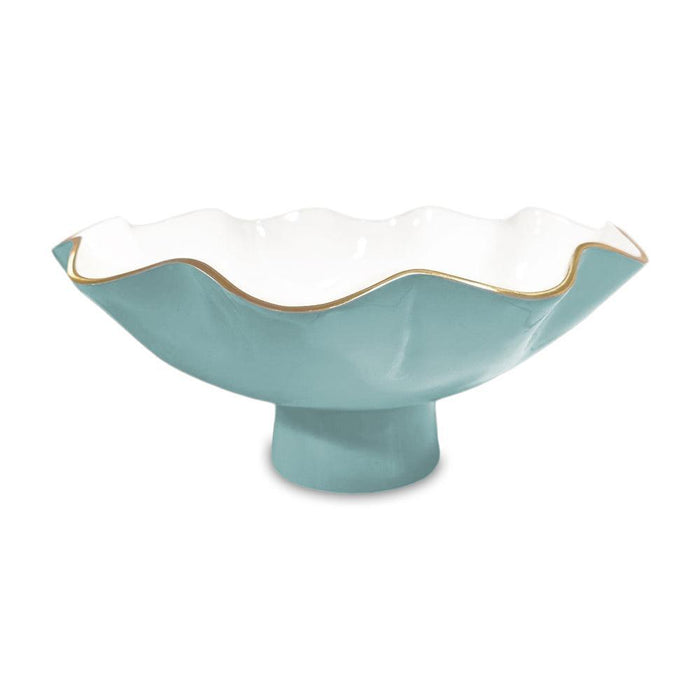 Encanto Carola Large Pedestal (Turquoise White) | Bone & Brass