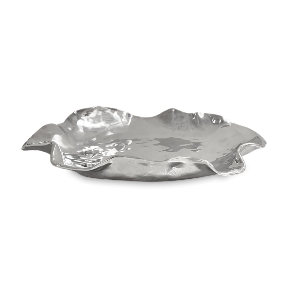 Silver Vento Scalloped Extra Large Serving Platter | Bone & Brass