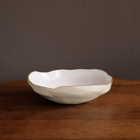 Encanto Nuevo Large Bowl (Cream White) - Bowl Top View | Bone & Brass