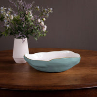 Encanto Nuevo Large Bowl (Turquoise White) - Bowl Detail | Bone & Brass