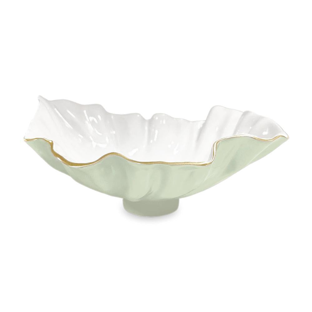 Encanto Bloom Medium Bowl (Pistachio White) | Bone & Brass