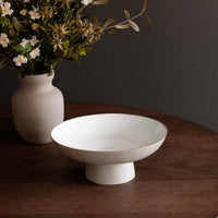 Encanto Carnaval Medium Pedestal (Cream White) - Bowl Detail | Bone & Brass