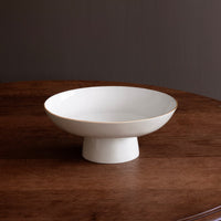 Encanto Carnaval Medium Pedestal (Cream White) - Bowl Top View | Bone & Brass