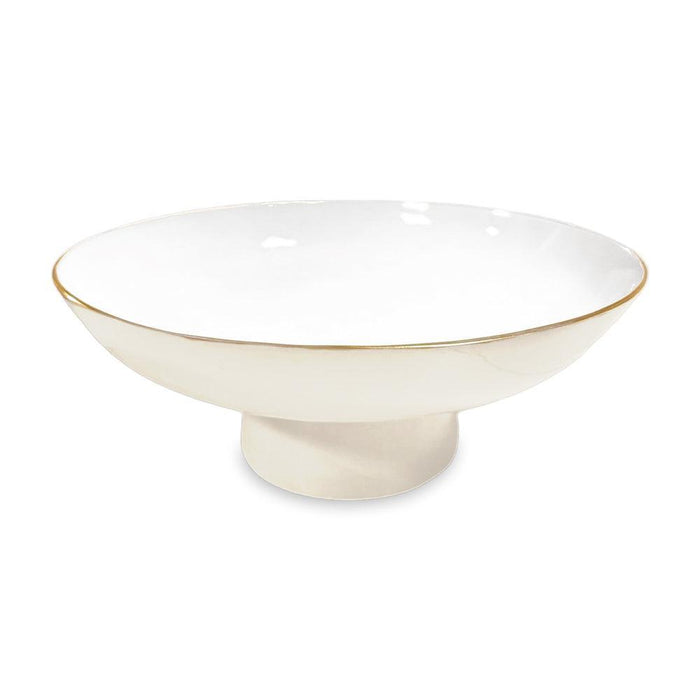 Encanto Carnaval Medium Pedestal (Cream White) | Bone & Brass