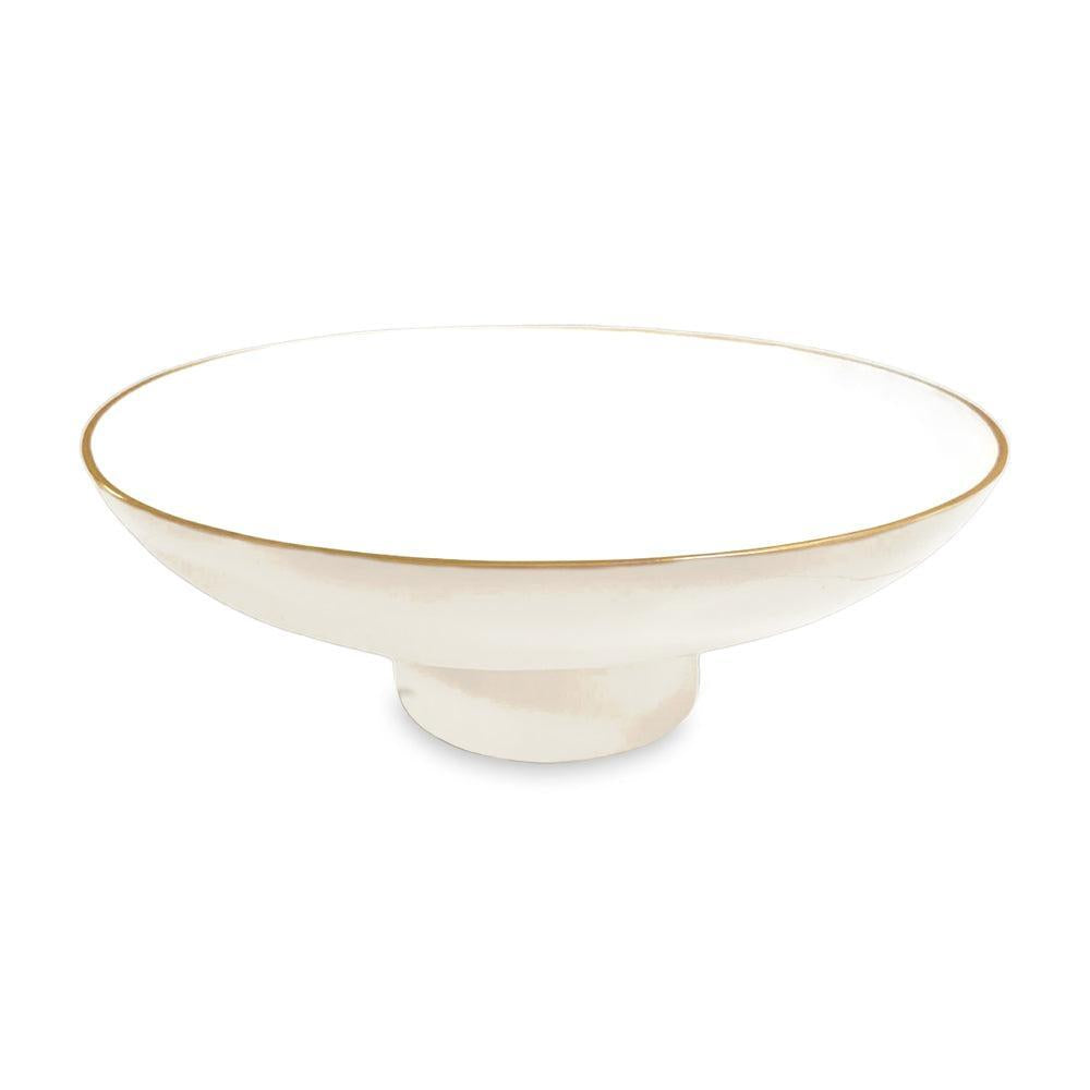 Encanto Carnaval Large Pedestal Bowl (Cream White) | Bone & Brass