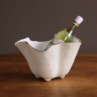 Cream, White & Gold Scalloped Ice Bucket - Ice Bucket Detail | Bone & Brass