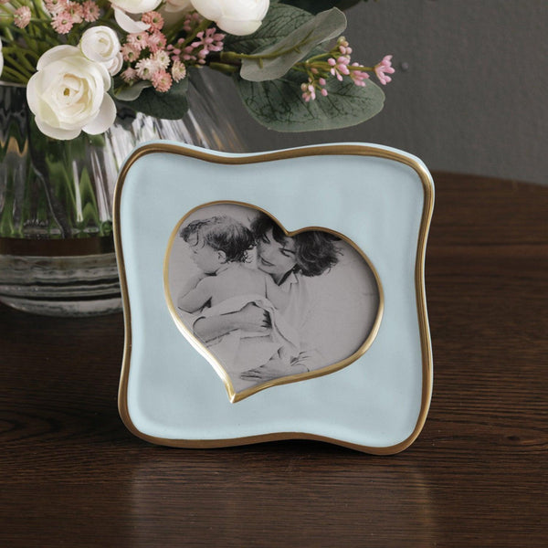 Frame Encanto Curved Heart 5 x 5 (Blue) - Frame Detail | Bone & Brass